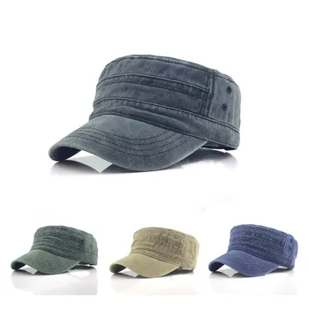 1 Adet Düz Renk erkek asker şapkası Askeri Ayarlanabilir Düz Kap Klasik Tarzı Güneş Koruyucu güneş şapkası Rahat Şapka