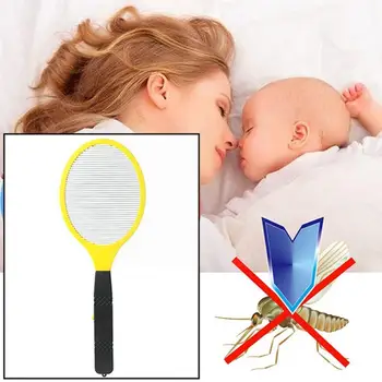 1 Adet böcek tuzağı Sivrisinek kablosuz akü Güç Sineklik Elektrikli Stun Zapper Raket Böcek Yararlı Böcekler Sinek Sivrisinek Kil O9y7