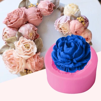 1 adet Kek dekorasyon araçları 3D Gül Çiçek silikon kalıp Fondan Hediye Dekorasyon çikolatalı kurabiye kalıbı Sabun Polimer Kil Pişirme Kalıpları