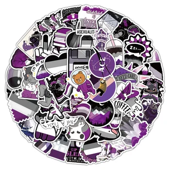 10/30/60 ADET Aseksüel Gurur Eşcinsellik Karikatür Sticker DIY Telefon Laptop Bagaj Kaykay Graffiti Çıkartmaları için Eğlenceli Çocuk Hediye 2