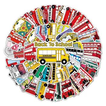 10/50 ADET iş makinesi Araba Sticker Sevimli Otobüs Kamyon Motosiklet Çıkartmalar Çocuklar için Oyuncak Seyahat Arabası Dizüstü Kaykay Takım Elbise 1