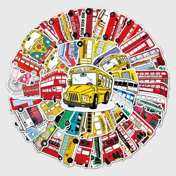 10/50 ADET iş makinesi Araba Sticker Sevimli Otobüs Kamyon Motosiklet Çıkartmalar Çocuklar için Oyuncak Seyahat Arabası Dizüstü Kaykay Takım Elbise 2