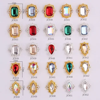 10 Adet Rhinestones Tırnak Charm 31 Renkler Cam Düz Geri Strass Tırnak Dekor Kristal Rhinestones 3D Taş Taş Manikür tırnak mücevheri