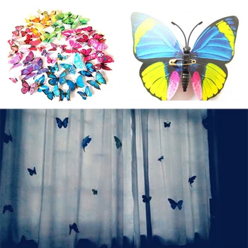 12 Adet/grup Renkli Pin Yapay Kelebek Parti İyilik Sevimli Kelebekler Perde Sabitleme Dekorasyon Parti Misafirler için Hediyeler Hediye