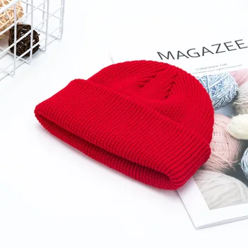 12 Renkler Yeni Kore Akrilik Örme Kapaklar Şapka Kadın Erkek Takke Sonbahar Kış Elastik Skullies Beanies Kap Toptan 2