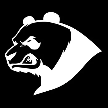 13.6*11.6 CM Kızgın Panda Ayı Yaratıcı Hayvan Araba Styling Vinil Yansıtıcı Araba Çıkartmaları Siyah / Gümüş C9-1873 1