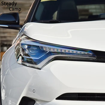 2 Adet Toyota CHR İçin 2018 2019 2020 AX10 Araba Far Tonu Füme Siyah koruyucu film Şeffaf TPU Sticker Aksesuarları 2
