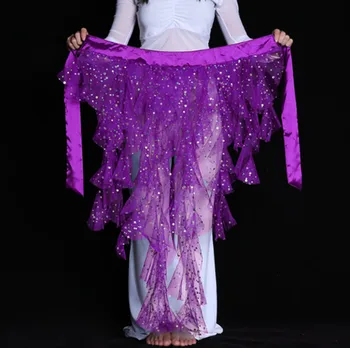 2018 Kadın Giyim Oryantal Dans Elbise Fishtail Etek Ayarlanabilir Fit Sarılmış Kemer Kadın Oryantal Dans Sequins cıngıllı şal