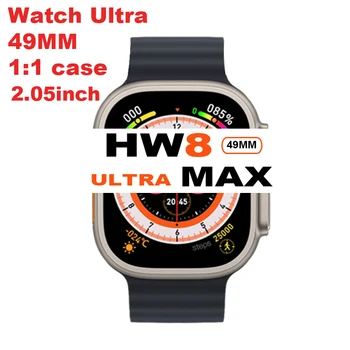 2022 HW8 Ultra Max SmartWatch Serisi 8 49mm Kasa Bluetooth Çağrı NFC Vücut Sıcaklığı Su Geçirmez Kadın akıllı saat PK DT8 Ultra