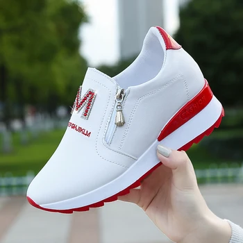 2023 Yeni Kadın Takozlar rahat ayakkabılar Kadın Yüksekliği Artan Nefes Kadın Sneakers Flats Eğitmenler Ayakkabı Platformu Sneakers