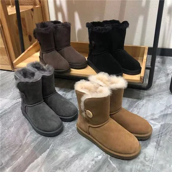 2023 Yeni Kar botları kadın kalınlaşmış pamuklu ayakkabılar kaymaz kış yeni ayakkabı öğrenci kadın ayakkabısı kahverengi uzun çizmeler ayakkabı yüksek