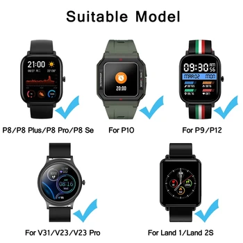 20mm Akıllı Watchband COLMI P8 Pro Artı Mix Max Sapanlar Yumuşak Silikon Bileklik Bilezik COLMI V11 / V11 Artı V23 V31 Bant 5