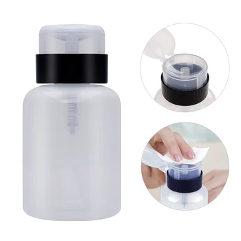 210 ml Boş pompalı dağıtıcı Sıvı UV Jel Lehçe Nail Art Lehçe Temiz Aseton Şişe Lehçe Temizleyici temizleme şişesi