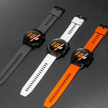 22mm Silikon saat kayışı için Huawei İzle GT2 46mm Gt3 Yumuşak Spor Kayış Bilezik Watchband Samsung Galaxy İzle 46mm Dişli S3