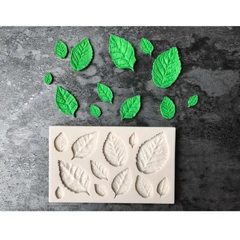3D Yapraklar Şekil Silikon Kek Modu Çikolata Fondan kurabiye kalıbı Kek Dekorasyon Araçları Mutfak Bakingware 5 Türleri 898931