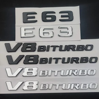 3d Siyah Krom Harfler Araba Gövde Çıkartmaları Mercedes Benz E63 AMG W213 W212 Çamurluk V8 BITURBO Amblemi Gövde Logosu aksesuarları