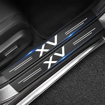 4 ADET Araba Anti-Scratch Koruyucu Çıkartmalar Subaru XV için Karbon Fiber Otomatik Kapı Eşiği Muhafızları Kapı Eşiği el tutamağı kapağı Aksesuarları
