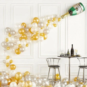 42 adet şampanya şişesi Altın Gümüş Balon Garland Kemer Kiti Doğum Günü Düğün Gelin Bebek Duş Yıldönümü Partisi Dekorasyon