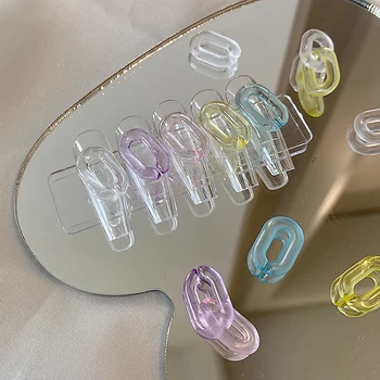 50 Adet Şeker Renk Şeffaf Toka Daire Nail Art Süslemeleri 3D Reçine Manikür Takı Aksesuarları Toptan Drop Shipping