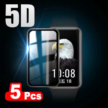 5D Fiber Cam koruyucu Film İçin Huawei Band 6 / 6 Pro Kapak Ekran Koruyucu için Band6 akıllı izle aksesuarları (Cam)