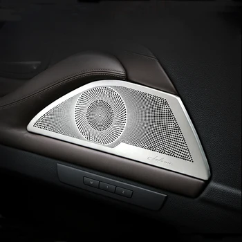 Aksesuarları BMW 5 Serisi İçin F10 F18 Paslanmaz Çelik Araba İç Kapı Ses Stereo Hoparlör sequins Dekoratif Kapak Trim şeritler