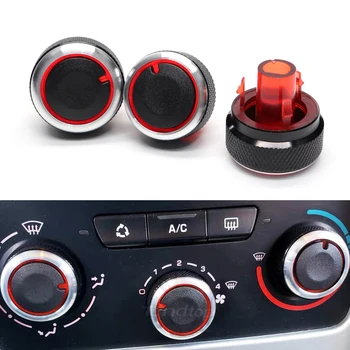 Alüminyum Alaşım Araba Styling klima topuzu AC topuzu ısı kontrol anahtarı düğmesi topuzu Peugeot 307 CİTROEN İçin C4 C-TRİOMPHE