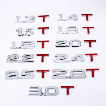 Araba Deplasman Etiket Metal 1.3 1.4 1.6 1.8 2.0 2.5 2.8 3.0 T Ses Logosu Araba Arka bagaj amblemi Rozeti Araç Çıkartmaları