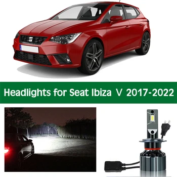 Araba Far Seat Ibiza 5 İçin 2017 2018 2019 2020 2021 2022 LED far lambaları Düşük İşın Yüksek İşın Canbus Ön Lamba Aksesuarları