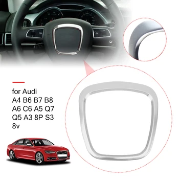 Araba Sticker Styling direksiyon merkezi logosu Çıkartmalar Kapakları Trim için Audi A4 B6 B7 B8 A6 C6 A5 Q7 Q5 A3 8P S3 8v