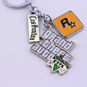 Araba anahtarlıklar Çok Kolye Anahtarlık PS 4 X kutusu PC Keyfob Oyun GTA V Grand Theft Auto 5 Anahtarlık Hayranları İçin Anahtar Zincirleri llaveros