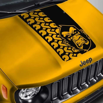 Araba çıkartmaları Hood Çıkartması Jeep Renegade-Maymun Lastik Sırtı Karartma Sticker Mat Siyah