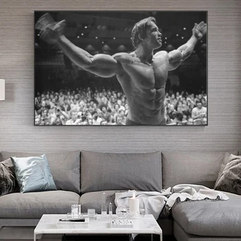 Arnold Schwarzenegger Vücut Geliştirme Motivasyon Sanat Tuval Poster Baskı Spor İlham Resim oda duvar dekoru