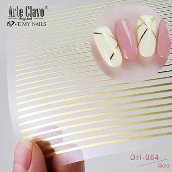 Arte Clavo 3D Tırnak Çıkartmalar Altın Siyah Beyaz Çıkartması Püskül Şerit Hattı Tasarım Kaymak Düz Kavisli Sticker Nail Art Dekorasyon