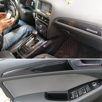Audi için Q5 2010-2017 İç Merkezi Kontrol panelli kapı Kolu 3D / 5D Karbon Fiber Etiketler Çıkartmaları Araba styling Aksesuar