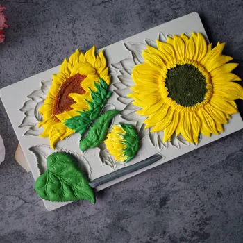 Ayçiçeği Düğün Dekorasyon silikon kalıp Fondan Kek Aracı Gumpaste Sugarcraft Çikolata Formları Bakeware Araçları