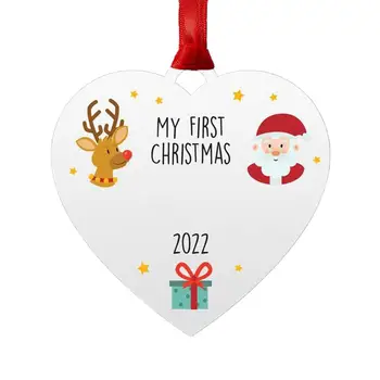 Bebek İlk Noel Süs 2022 İlk Noel Noel Ağacı Akrilik Dekorasyon Bebekler için Asılı El Sanatları Benzersiz Hediye Etiketleri