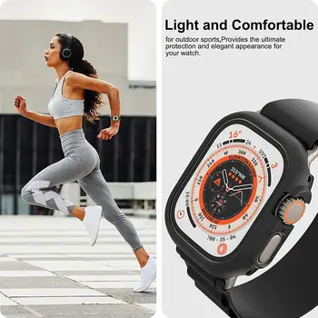 Cam + Kılıf Apple Ürünü İçin Ultra 49mm bant smartwatch PC Tampon + Ekran Koruyucu Temperli Kapak iwatch serisi Ultra Aksesuarları 2
