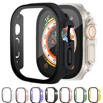 Cam + Kılıf Apple Ürünü İçin Ultra 49mm bant smartwatch PC Tampon + Ekran Koruyucu Temperli Kapak iwatch serisi Ultra Aksesuarları 4