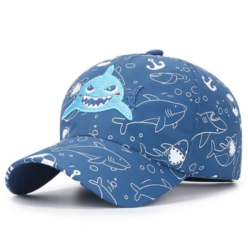 Connectyle Çocuklar Hafif Çabuk Kuruyan güneş şapkası Sevimli Köpekbalığı Tasarım Ayarlanabilir Yürümeye Başlayan beyzbol şapkası UV Koruma Erkek Kız Kapaklar