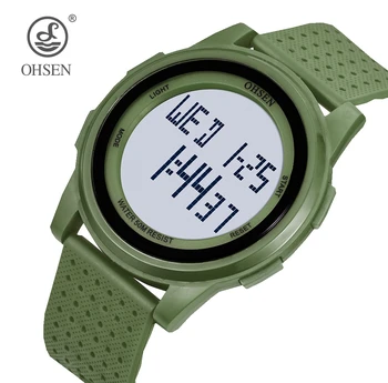 Dijital Led Erkek çocuk saati Moda Yeşil Silikon Su Geçirmez Spor Unisex Kol Saati reloj hombre Alarm Kronometre Erkek Saat Hediye
