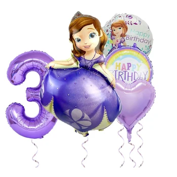 Disney Prenses Sofia Alüminyum Balonlar Çocuklar Kız Doğum Günü Partisi Dekorasyon Bebek Duş Oyuncaklar Sophia Portre Folyo Balonlar Kaynağı