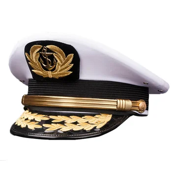 Donanma Kaptan Şapka Denizci Gorros Beyaz Memuru Kap Denizci Yat Tekne Gemi Donanma Kostüm Aksesuarları