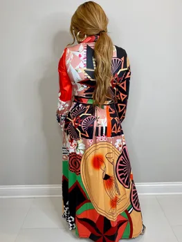 Elbise Africaine Femme Afrika Uzun Maxi Elbiseler Kadınlar İçin Dashiki Baskı Kıyafetler Fas Kaftan Dubai Müslüman Moda Abaya 4