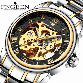 Erkekler Saatler Otomatik Mekanik İzle Erkek Tourbillon Saat Altın Moda İskelet İzle Top Marka Kol Saati Relogio Masculino