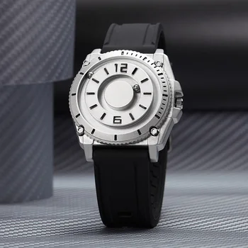 Eutour orijinal yeni spor serisi quartz saat manyetik moda erkek saati moda kauçuk deri kayış