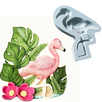 Flamingo silikon kalıp Mutfak DIY Kek Pişirme Dekorasyon Tatlı Çikolata Kalıp Alçı El Sanatları Hayvan Flamingo silikon kalıp