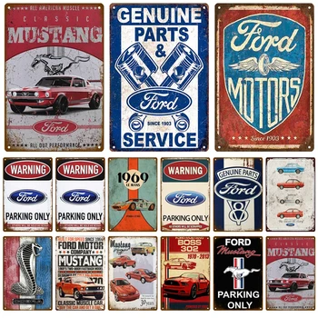 Ford Mustang Retro Dekoratif Ev Metal Tabela Posterler Duvar Tabela Vintage Poster Dekor Duvar Sanatı Odası Dekorasyon