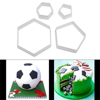 Futbol Sugarcraft Bakeware Kalıp Plastik Fondan Kesici Kek Kalıbı Fondan Kalıp Fondan Kek Dekorasyon Araçları Damla Gemi