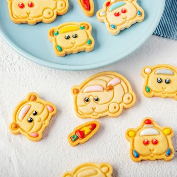 Gıda Sınıfı Plastik Kobay Şekli kurabiye kesici Sevimli Karikatür Hayvan Bisküvi Kalıp Pasta Fondan Kek Pişirme Kalıp Araçları
