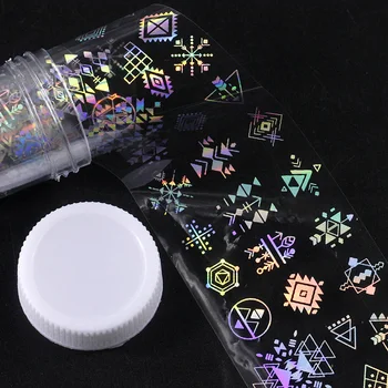Holografik tırnak kaplaması Sticker Havai Fişek hayvan çiçekler tasarım Nail Art Transferi folyo Sticker Su Kaydırağı Nail Art Çıkartmaları sticker